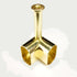 Under Shelf Oval Rod Corner Bracket - Satin Brass By EPCO