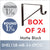 Box of 24 Matte Black Shelf & Rod Bracket For Round Rod, by EPCO 3 Inch Drop