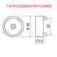 32mm Pinned Socket Flange Set For 1 5/16 Matte Black Closet Rod