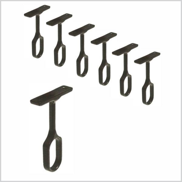 Box of 50 Oval Matte Black Closet Rod Center Supports Hardware Decor