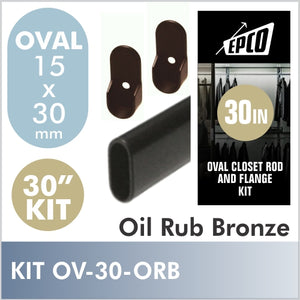 30" Oil Rubbed Bronze Oval Rod Kit