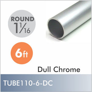 6ft Dull Chrome 1-1-16" Diameter Rod, Aluminum
