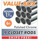 6ft Polished Chrome 1-5-16"  9 Rod Value Pack