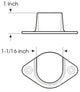 Open Flange for 1-1-16" Diameter Rod, Satin Nickel