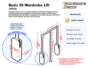 Basic50_Wardrobe Lift Specs