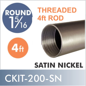 4ft CONNECT Threaded 1 5/16 Rod Satin Nickel