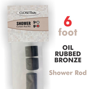 Straight Shower Rod, 1 5/16 Diameter Oil Rubbed Bronze 6ft