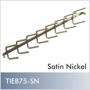 Extra Long Stationary Tie Rack, Satin nickel