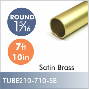 Aluminum 7ft 10in 1-5-16" Diameter Rod, Satin Brass finish