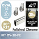 30" Polished Chrome Oval Rod Kit