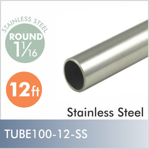 Stainless steel closet rod, 12ft