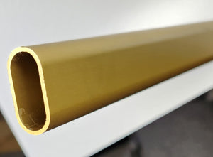 6ft Oval Closet Rod, Polished Brass