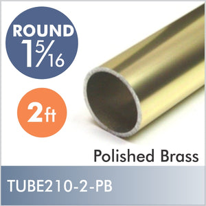 Aluminum 2ft 1-5-16" Diameter Rod, Polished Brass finish
