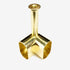Under Shelf Oval Rod Corner Bracket - Satin Brass By EPCO