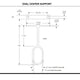 Oval Closet Rod Center Support, Satin Brass