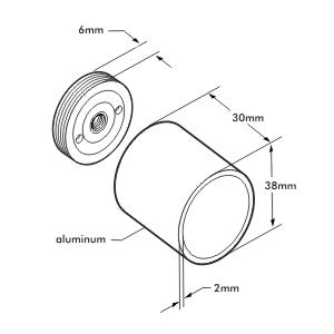 Satin Nickel Invisible Flange for 1-5-16''