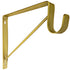 Shelf & Rod Bracket, Satin Brass by EPCO 3 Inch Drop