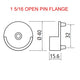 32mm Pinned Socket Flange Set For 1 5/16 Satin Brass Closet Rod