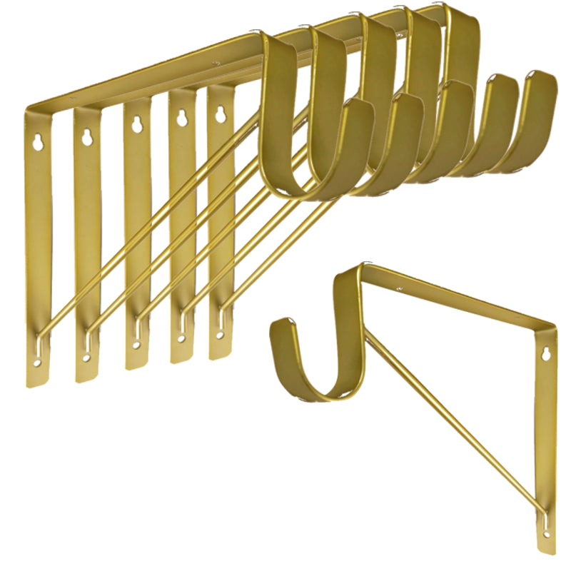 Box of 20 Satin Brass Shelf & Rod Bracket For Round Rod, by EPCO 3 Inc ...