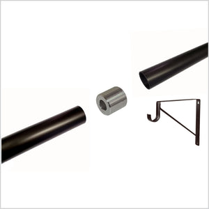 CONNECT Threaded 1 5/16 Round Rod Kit, 8ft, Oil Rubbed Bronze, Style B