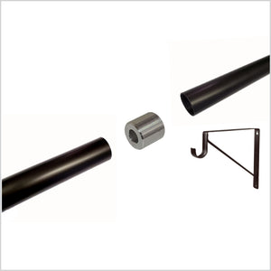 CONNECT Threaded 1 5/16 Round Rod Kit, 8ft, Oil Rubbed Bronze, Style B