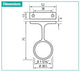 Round Satin Brass 1-5/16" Center Support