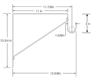 Box of 20 Satin Brass Shelf & Rod Bracket For Round Rod,  by EPCO 3 Inch Drop