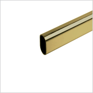6ft Oval Closet Rod, Polished Brass