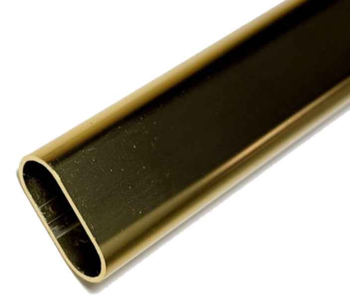 8ft Oval Closet Rod, Polished Brass finish – Hardware Decor