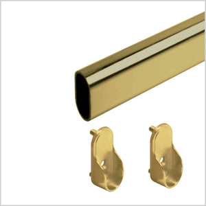 24" Polished Brass Oval Rod Kit