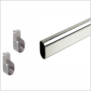 30 Inch Polished Chrome Oval Rod Kit