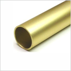 Aluminum 8ft 1-5-16" Diameter Rod, Satin Brass finish