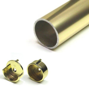 48" Polished Brass Round 1 5/16 Rod Kit