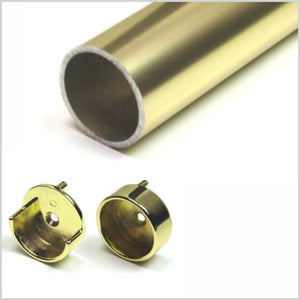 48" Polished Brass Round 1 5/16 Rod Kit