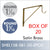 Box of 20 Satin Brass Shelf & Rod Bracket For Round Rod,  by EPCO 3 Inch Drop