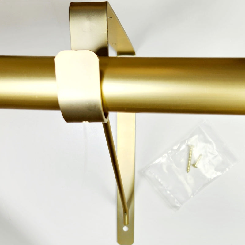 Satin Brass Shelf & Rod Bracket For Round Rod, by EPCO, Value Line ...