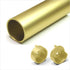 48 Inch Satin Brass Round 1 5/16 Rod Kit