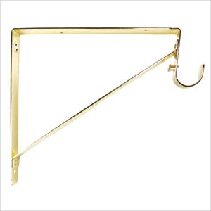 Shelf and Rod Bracket, Polished Brass, For 1 5-16 and 1 1-16 Diameter Rods by Lido