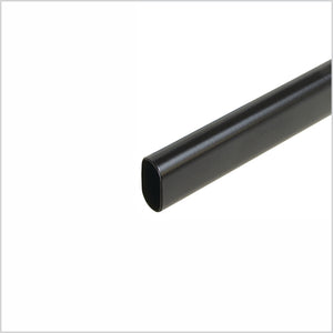 4ft Steel Black Oval Closet Rod