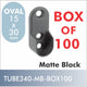 Box of 100 Oval Matte Black Closet Rod Flanges