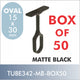 Box of 50 Oval Matte Black Closet Rod Center Supports