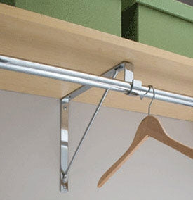 Polished Brass Shelf and Rod Bracket, For Round 1 5-16 and 1 1-16 Diameter Rods by EPCO