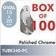 100 Oval Closet Rod Flanges, Polished Chrome