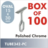 100 Oval Closet Rod Center Supports Polished Chrome