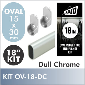 18" Dull Chrome Oval Rod Kit