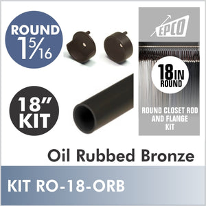 18" Oil Rubbed Bronze Round Rod Kit