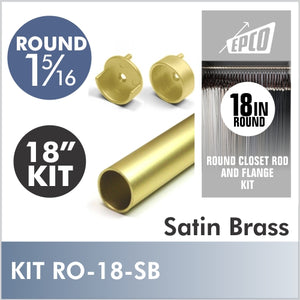 18" Satin Brass Round 1 5/16 Rod kit