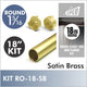 18" Satin Brass Round 1 5/16 Rod kit