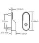 Oval 32mm Pin Rod Flange, Satin Nickel