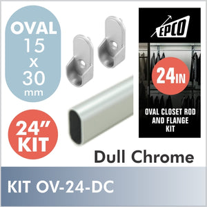 24" Dull Chrome Oval Rod Kit